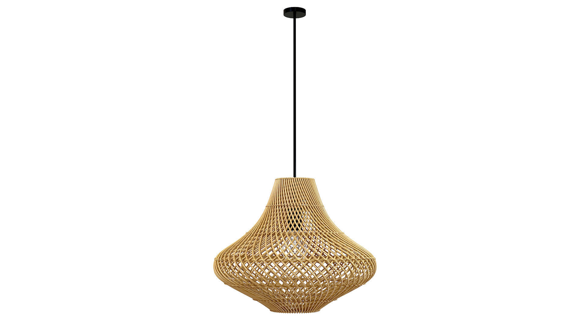 Pasadena rattan ceiling tulip skirt lamp 3D model_1