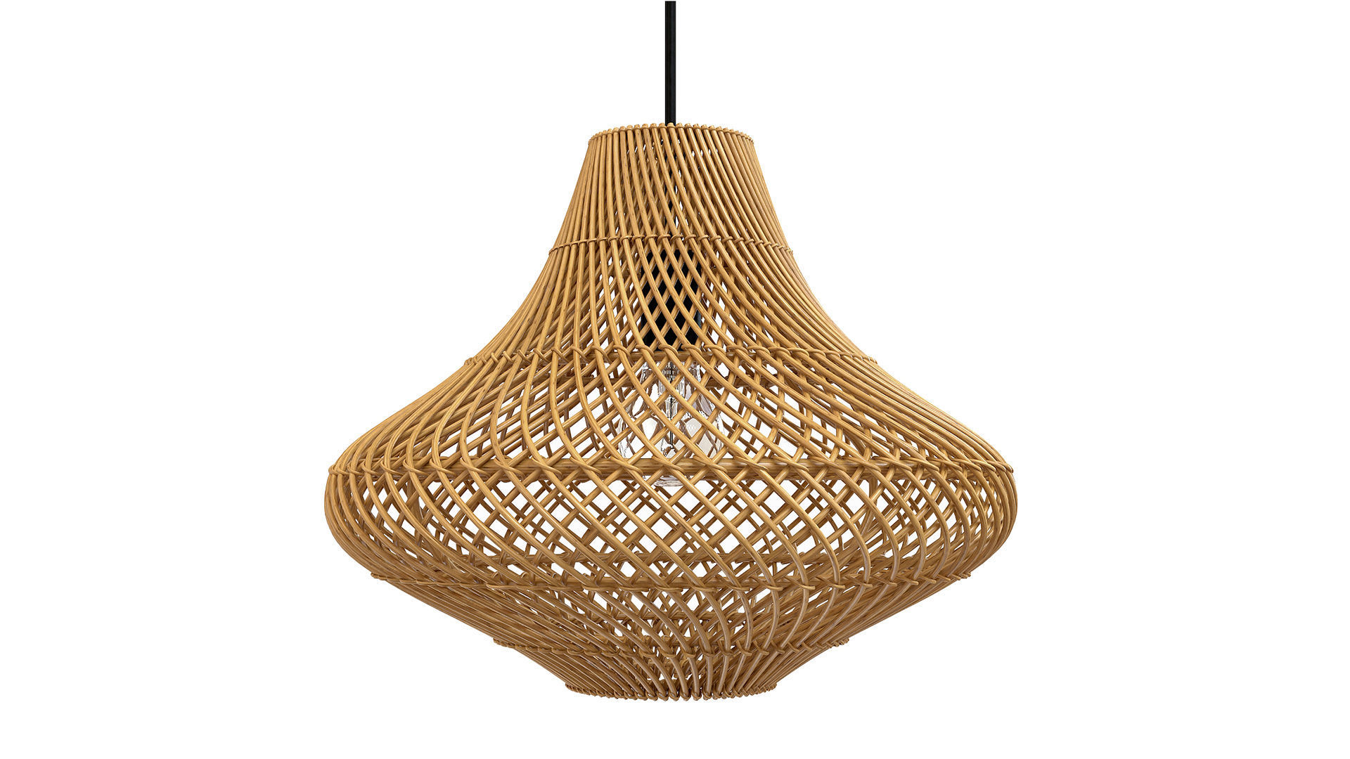 Pasadena rattan ceiling tulip skirt lamp 3D model_6