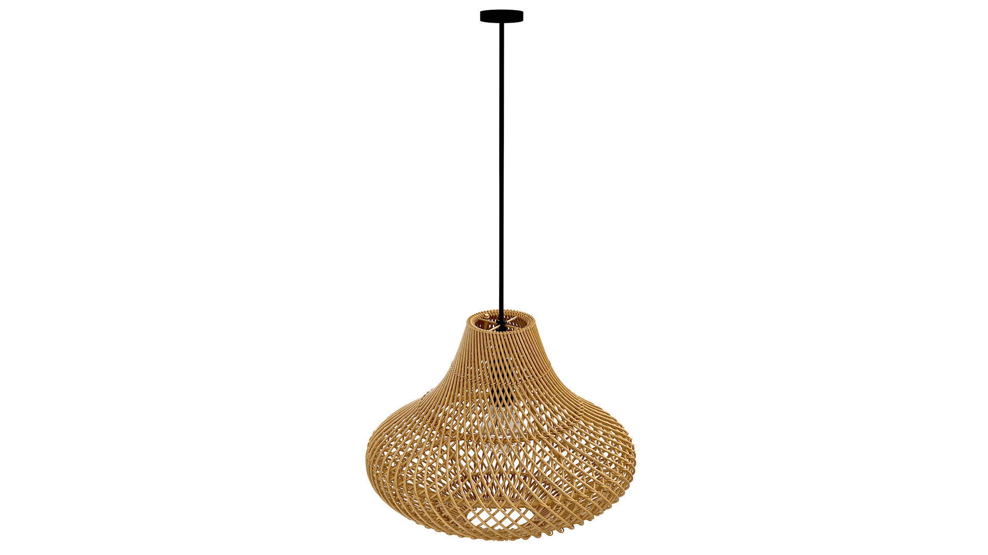 Pasadena rattan ceiling tulip skirt lamp 3D model_2