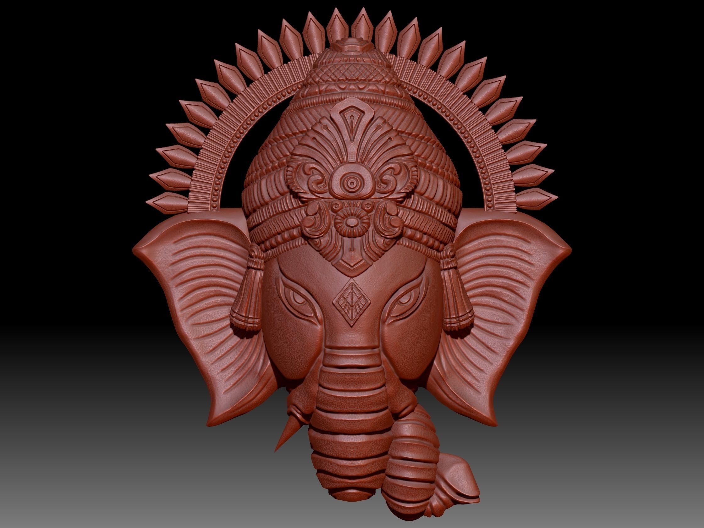 GANESH HEAD MODEL 3D model_4