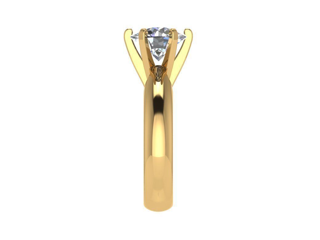 Ring105 solitaire diamond engagement ring gold 3D print model_3