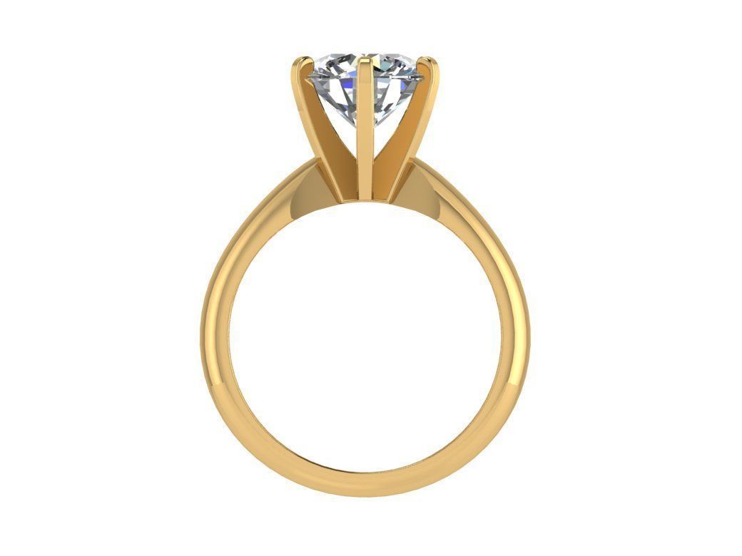 Ring105 solitaire diamond engagement ring gold 3D print model_2