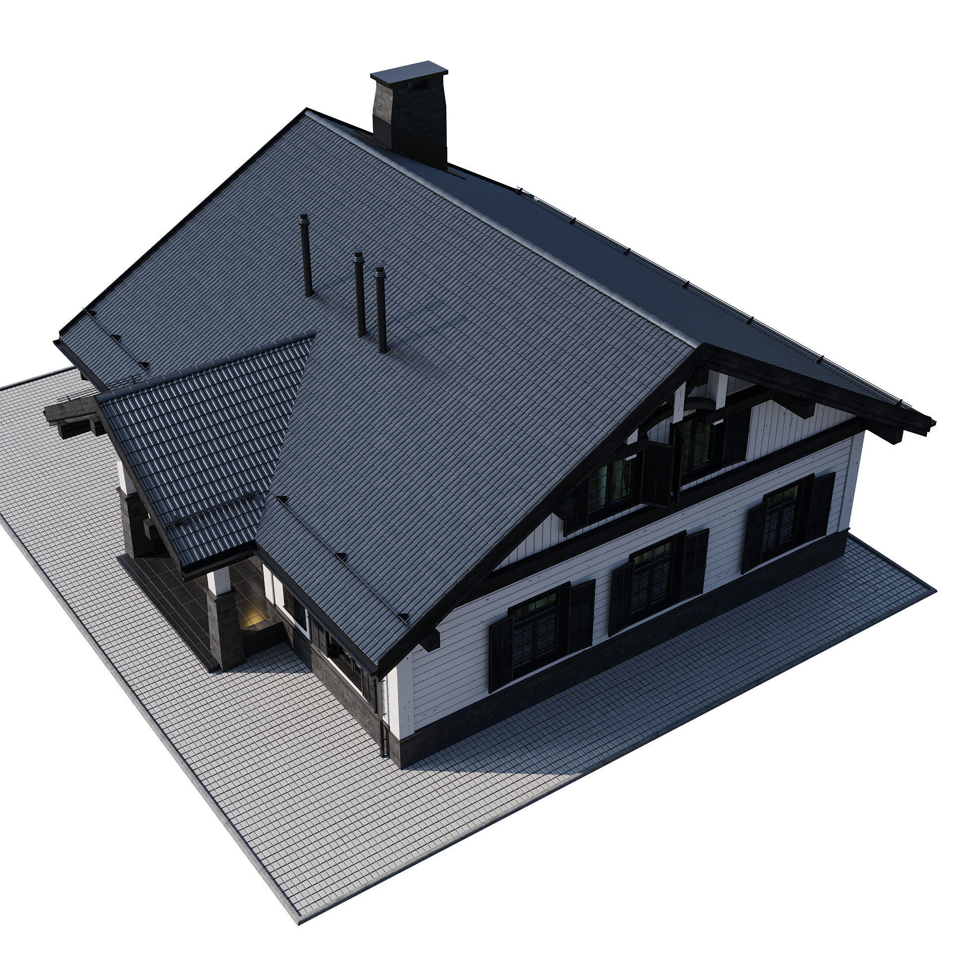 Modern house 20 3D model_2