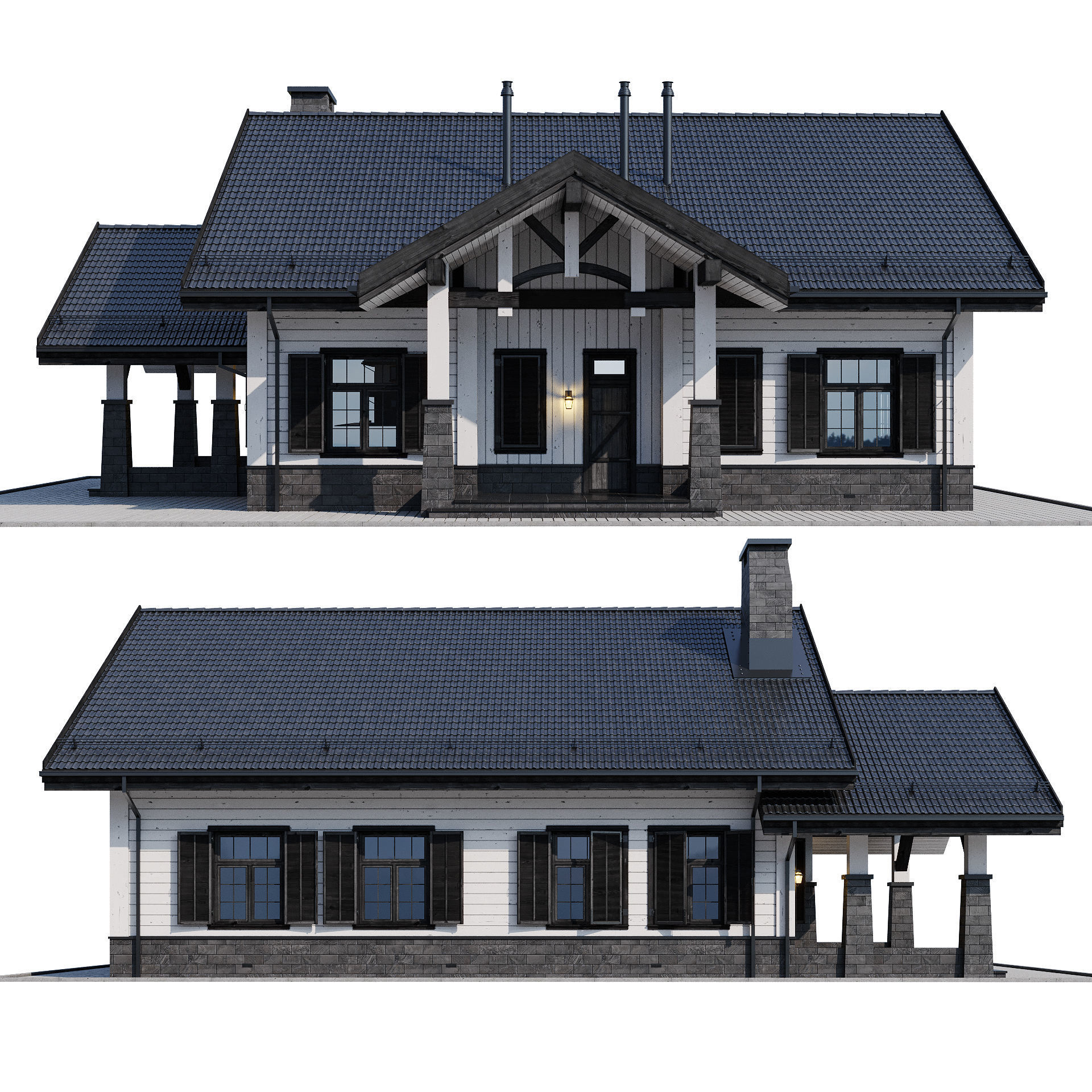 Modern house 20 3D model_4