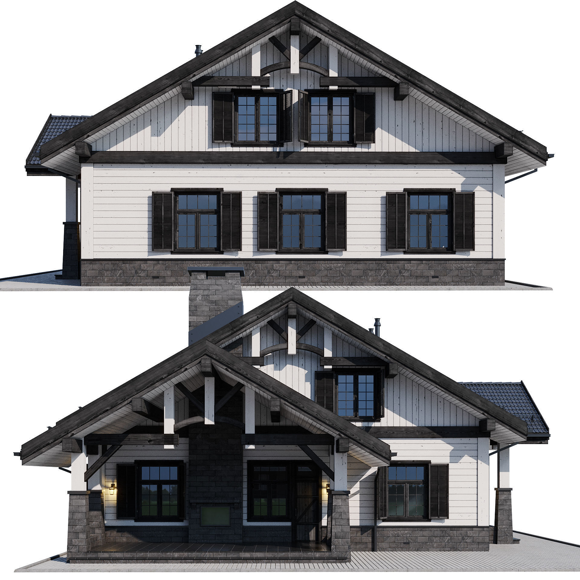 Modern house 20 3D model_3