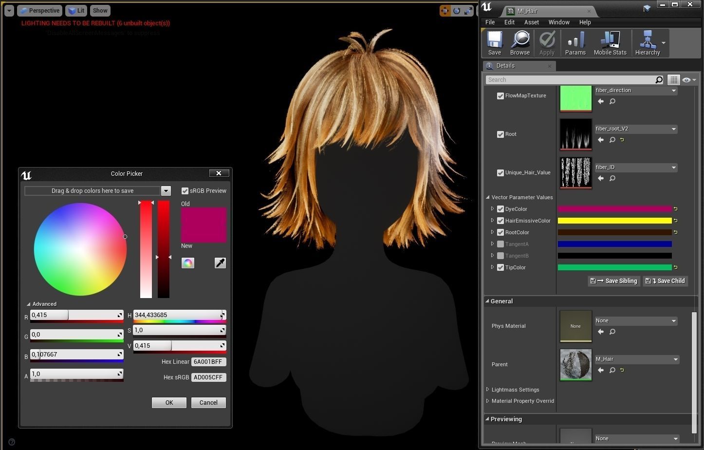 Low poly cards Game-ready disheveled hairstyle Low-poly 3D model_9
