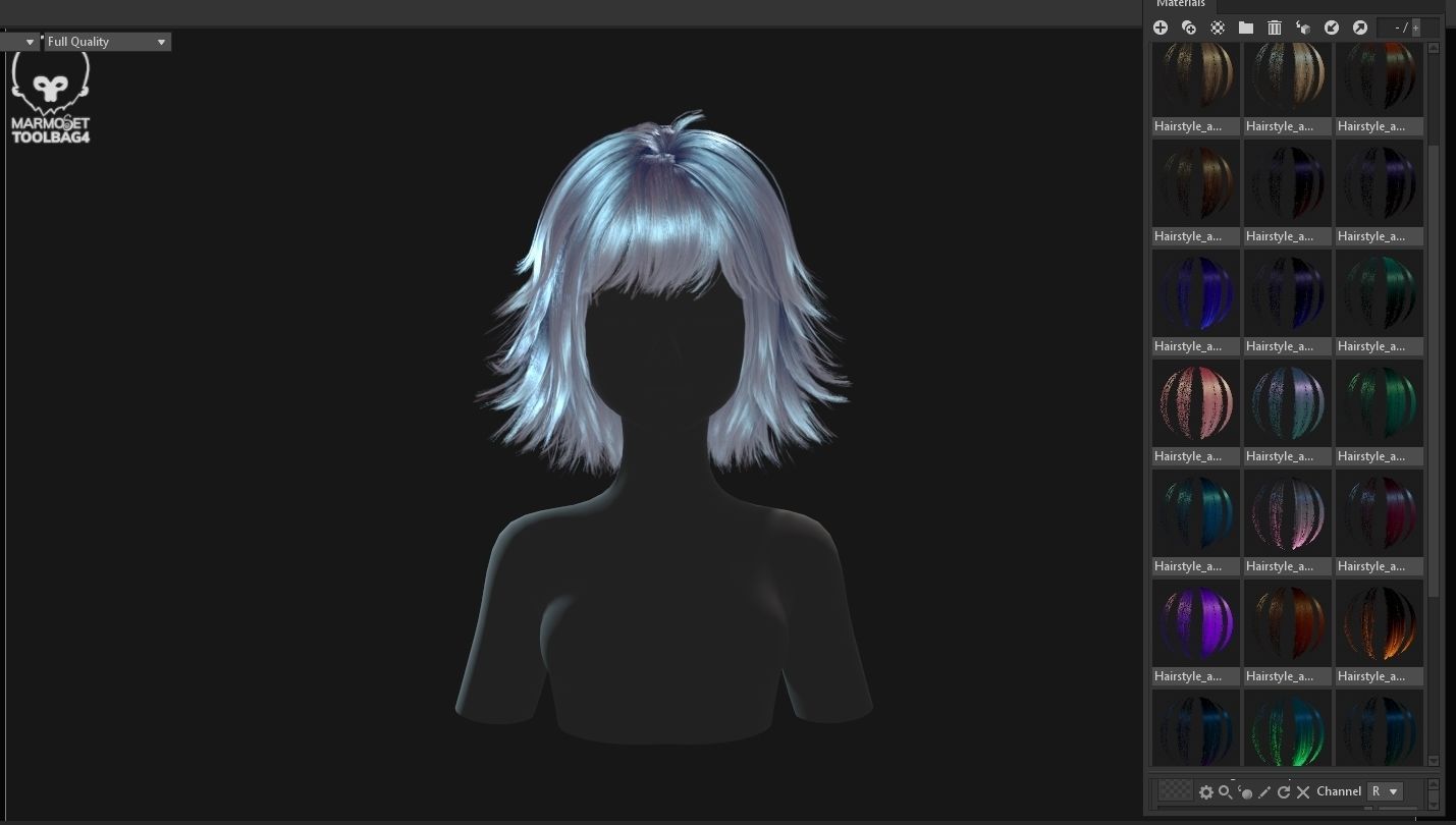 Low poly cards Game-ready disheveled hairstyle Low-poly 3D model_8