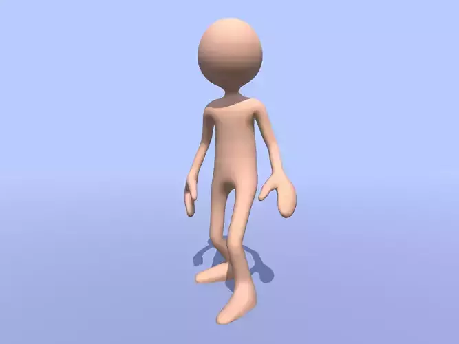 Stickman person doing handstand Low-poly 3D model