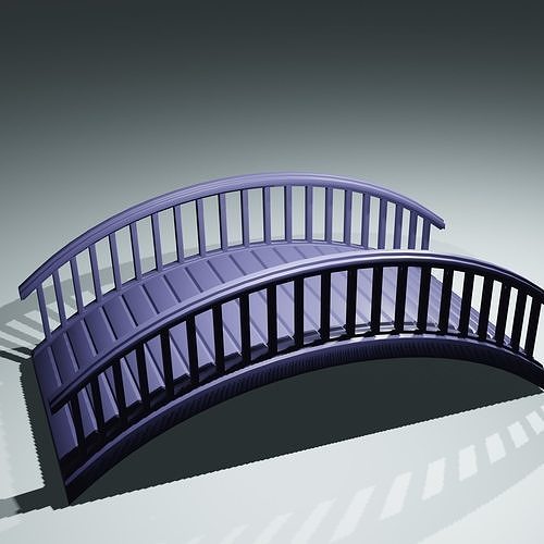 3D model bridge low poly with railings VR / AR / low-poly | CGTrader