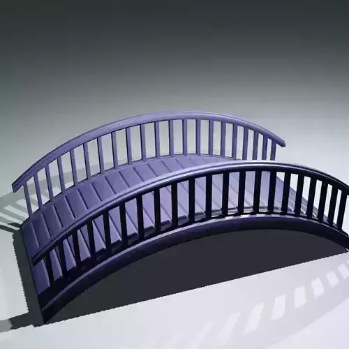 bridge low poly with railings Low-poly 3D model