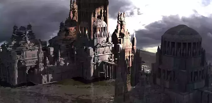 Fantasy Ornate Art Deco Cityscape Kit bash 1