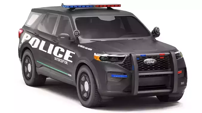 Car Police 1 Low-poly 3D model