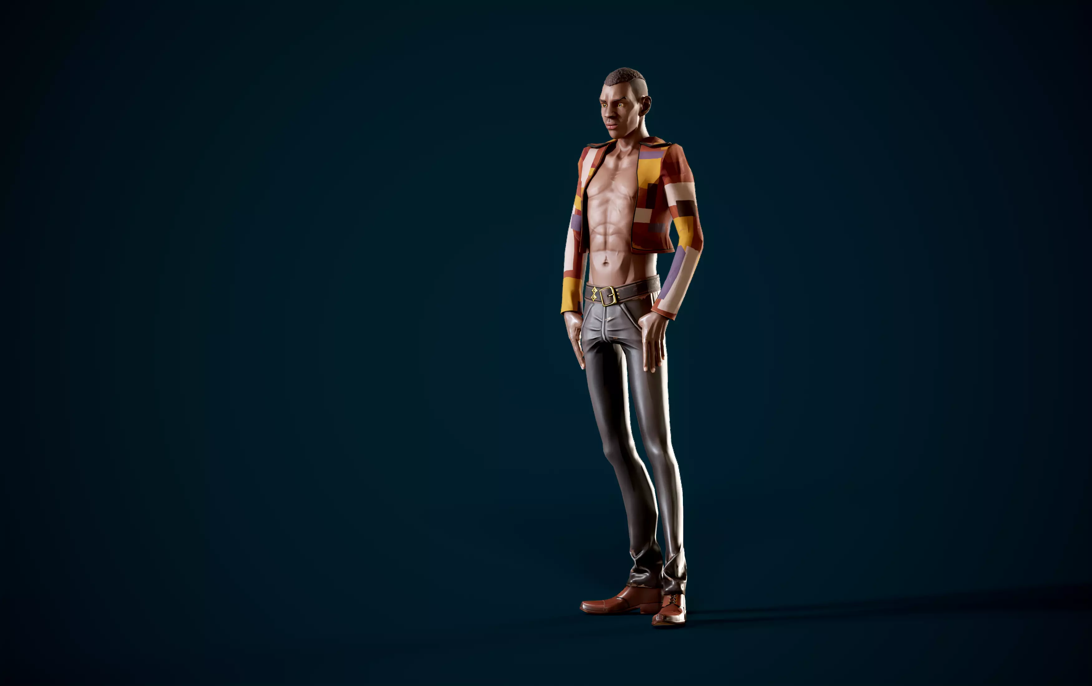 Stylized character Man Low-poly 3D model