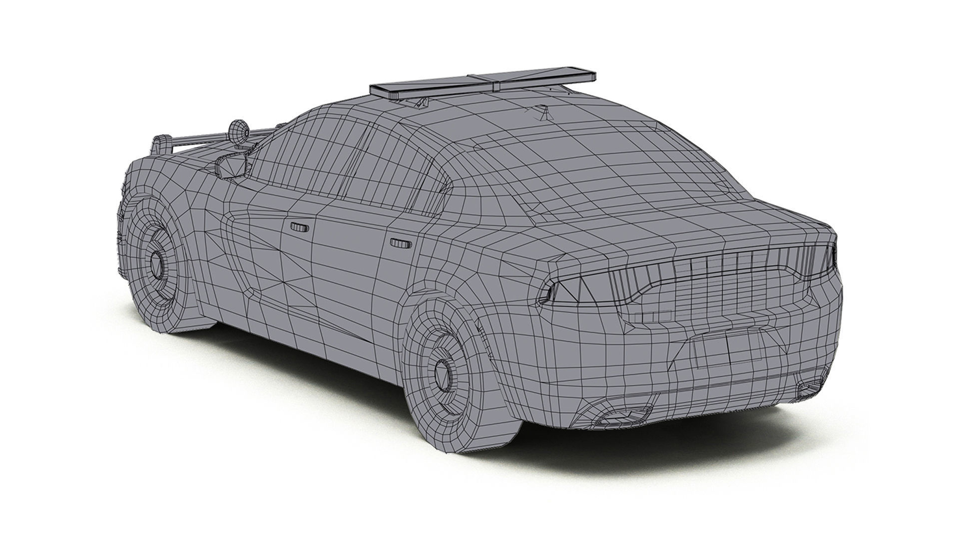 Car Police 3 Low-poly 3D model_6