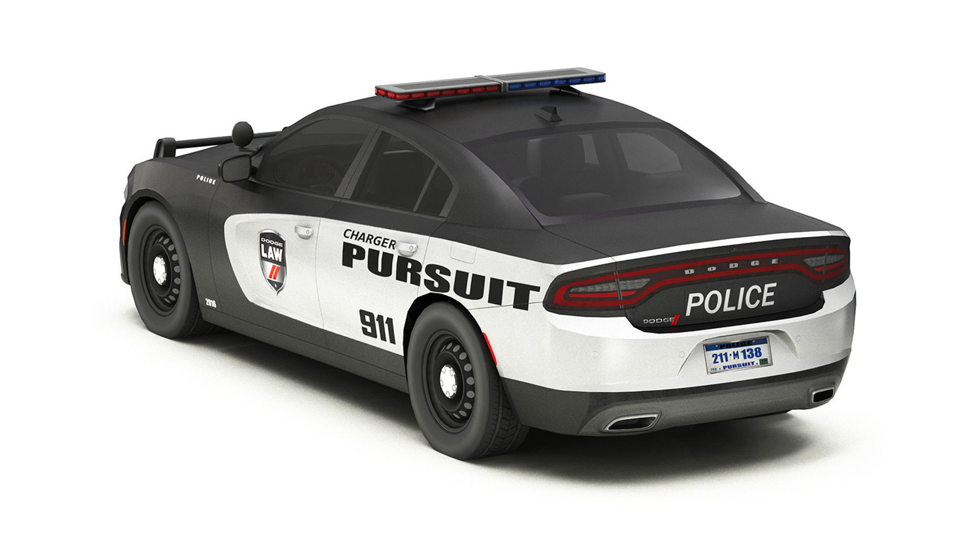 Car Police 3 Low-poly 3D model_2