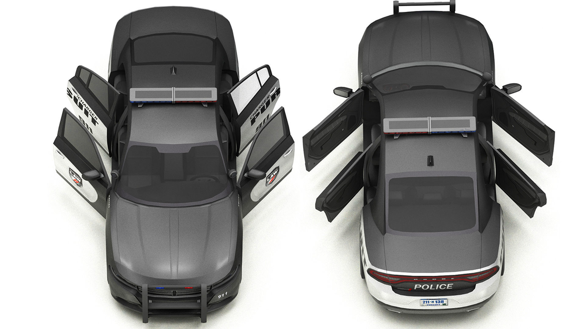 Car Police 3 Low-poly 3D model_4