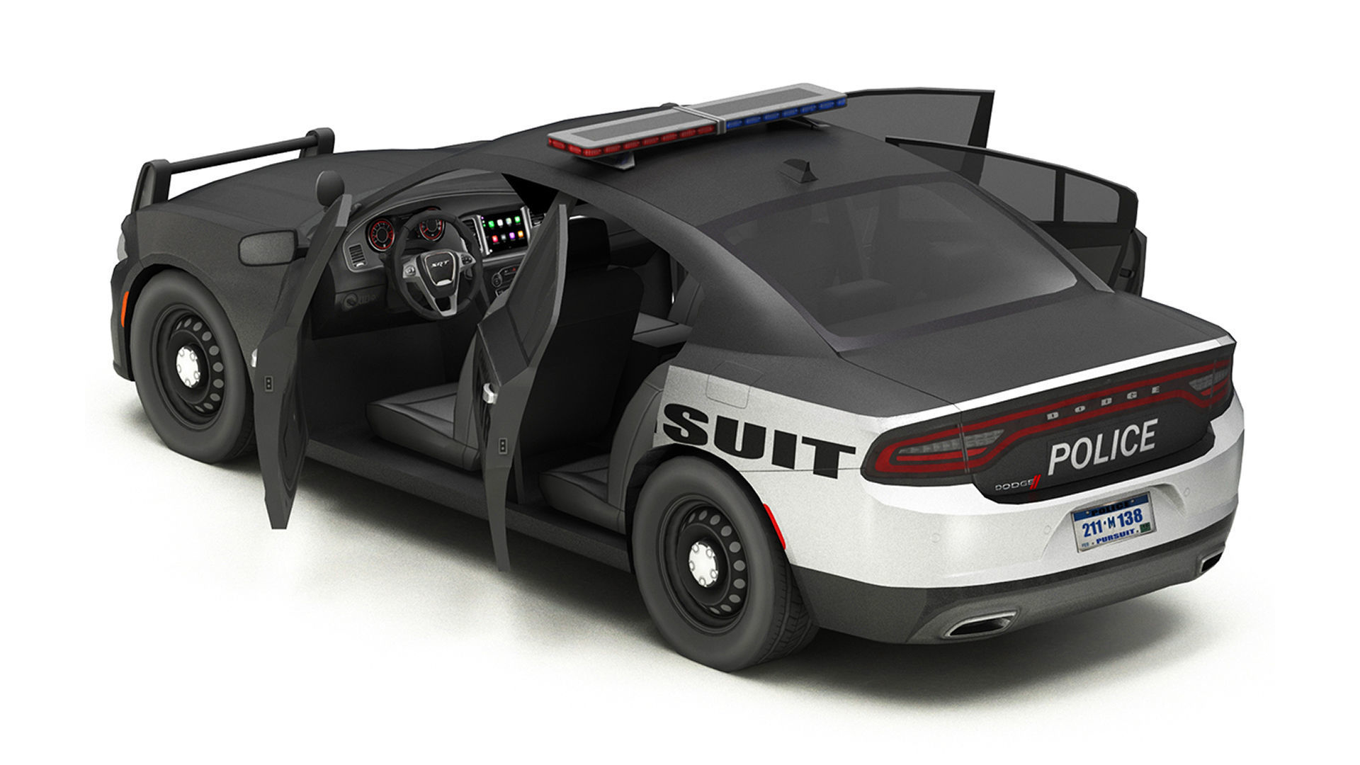 Car Police 3 Low-poly 3D model_3