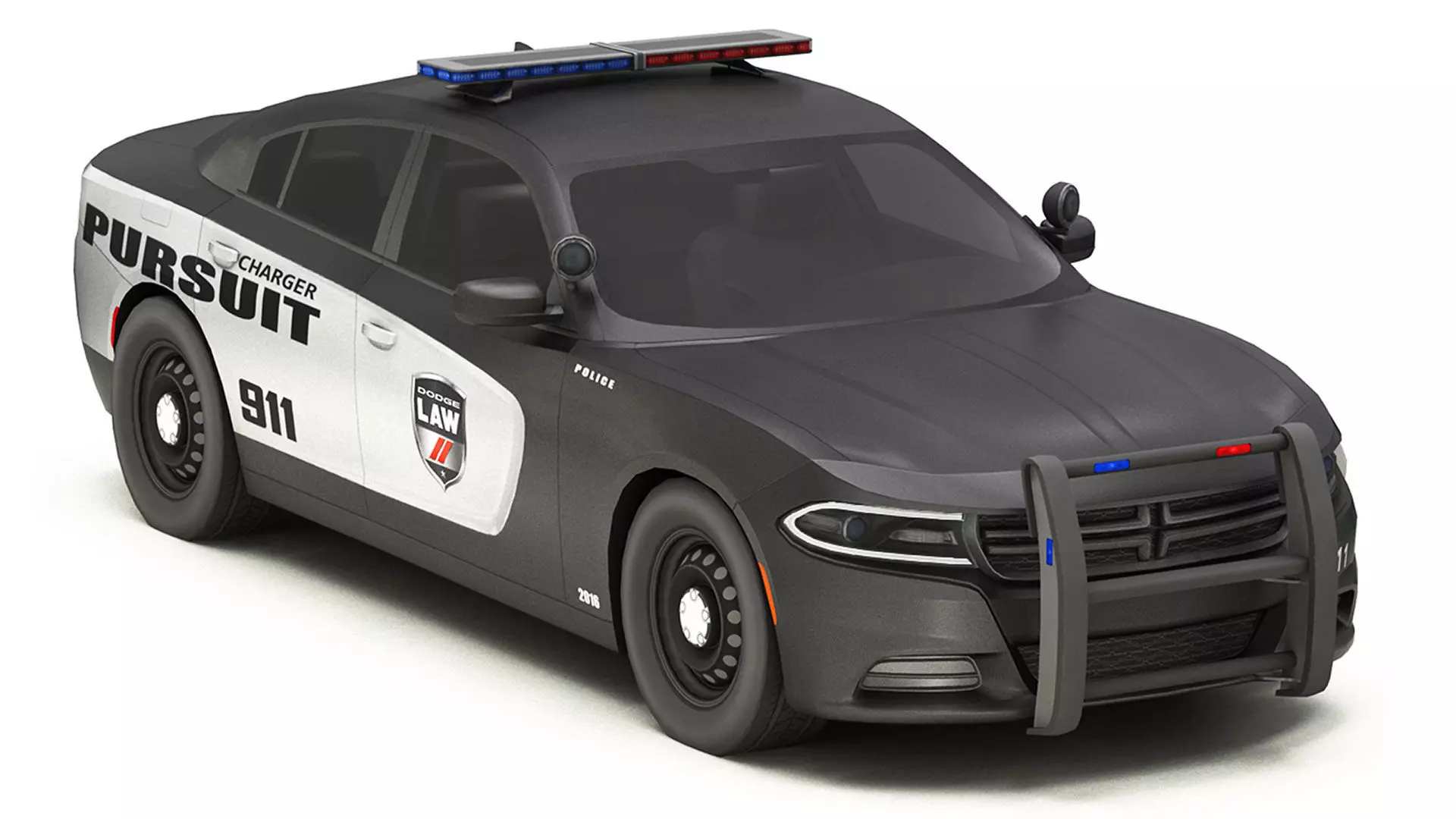 Car Police 3 Low-poly 3D model_0