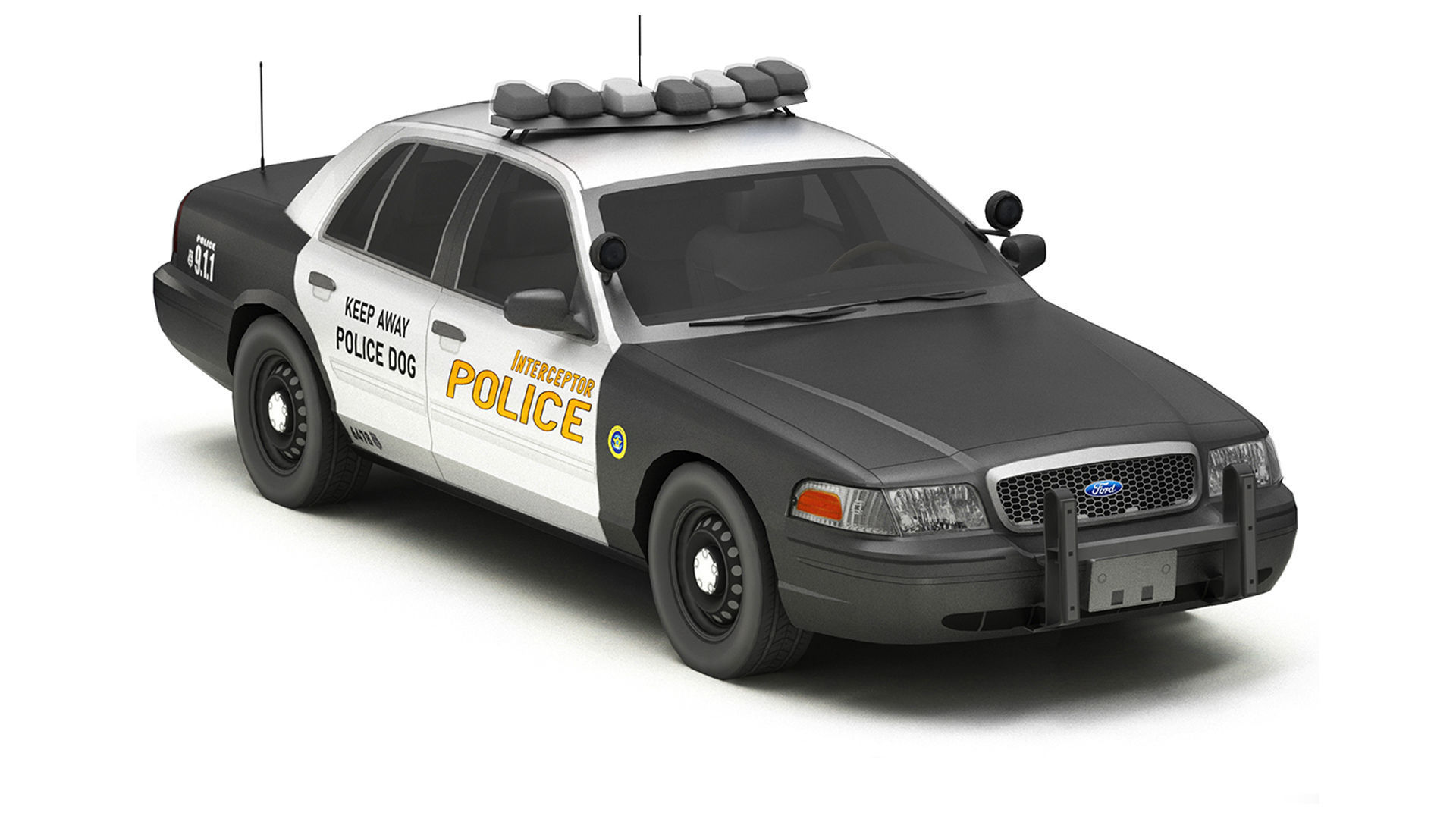 Car Police 4 Low-poly 3D model_1