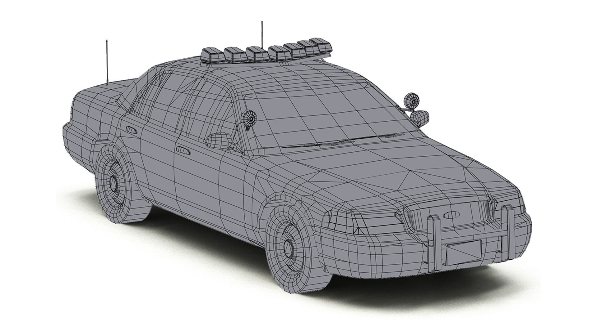 Car Police 4 Low-poly 3D model_5
