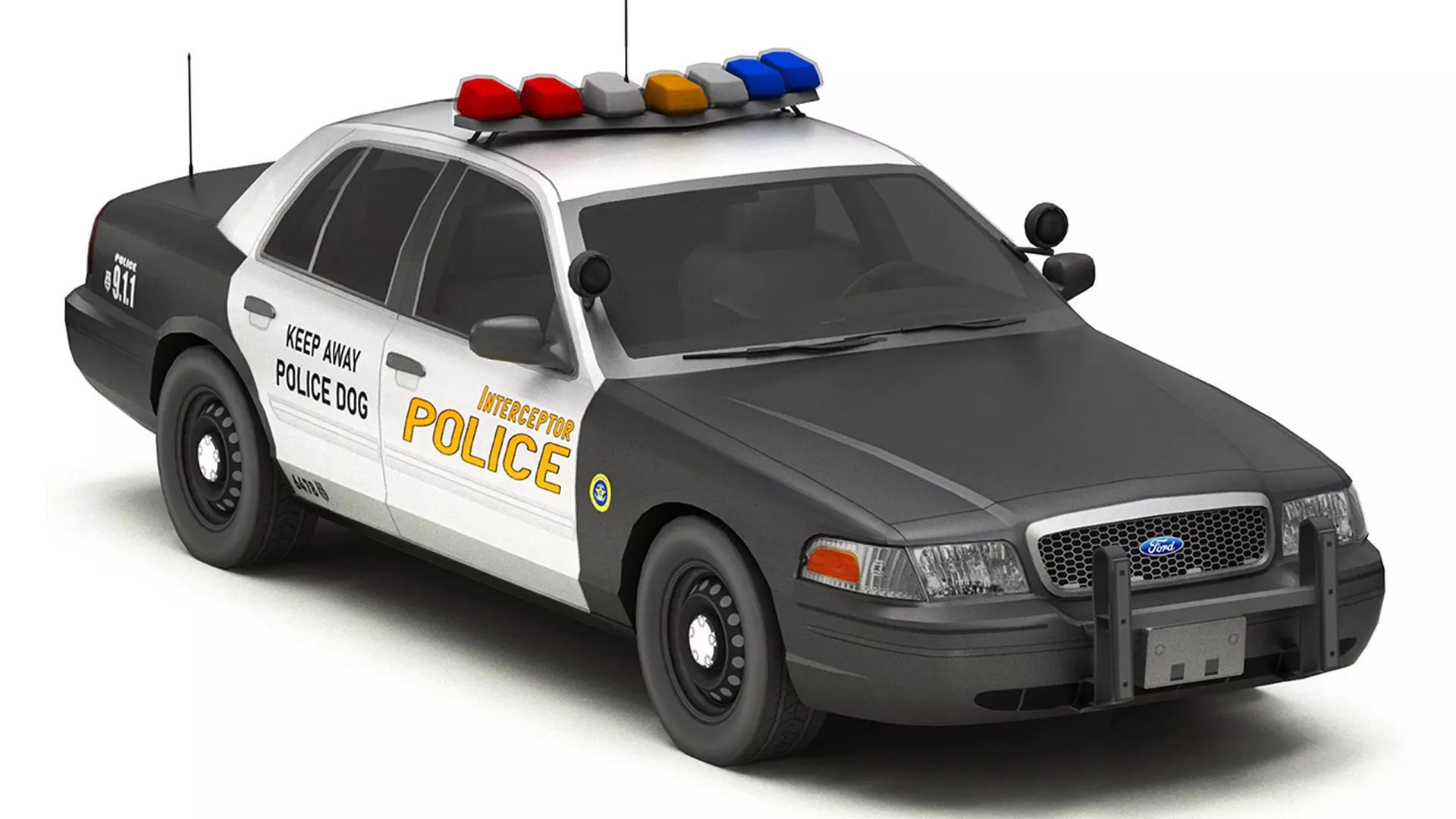 Car Police 4 Low-poly 3D model_0