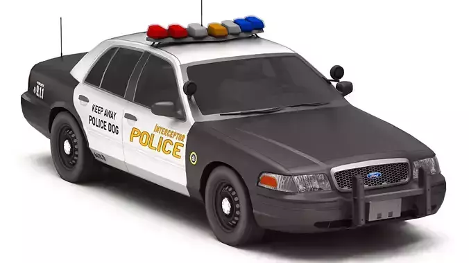 Car Police 4 Low-poly 3D model