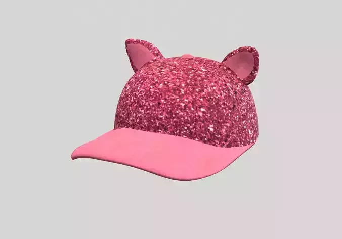 pink glittery cap 3D model