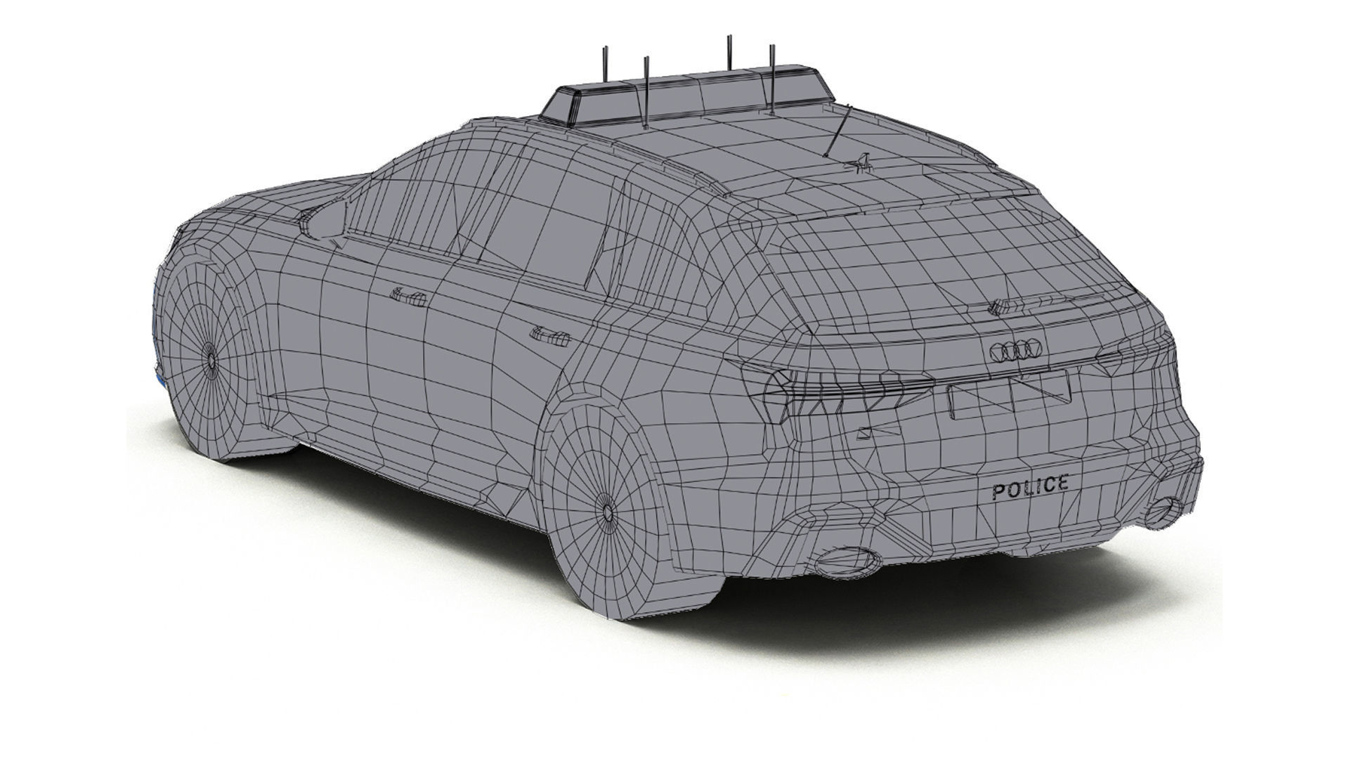 Car Police 6 Low-poly 3D model_6