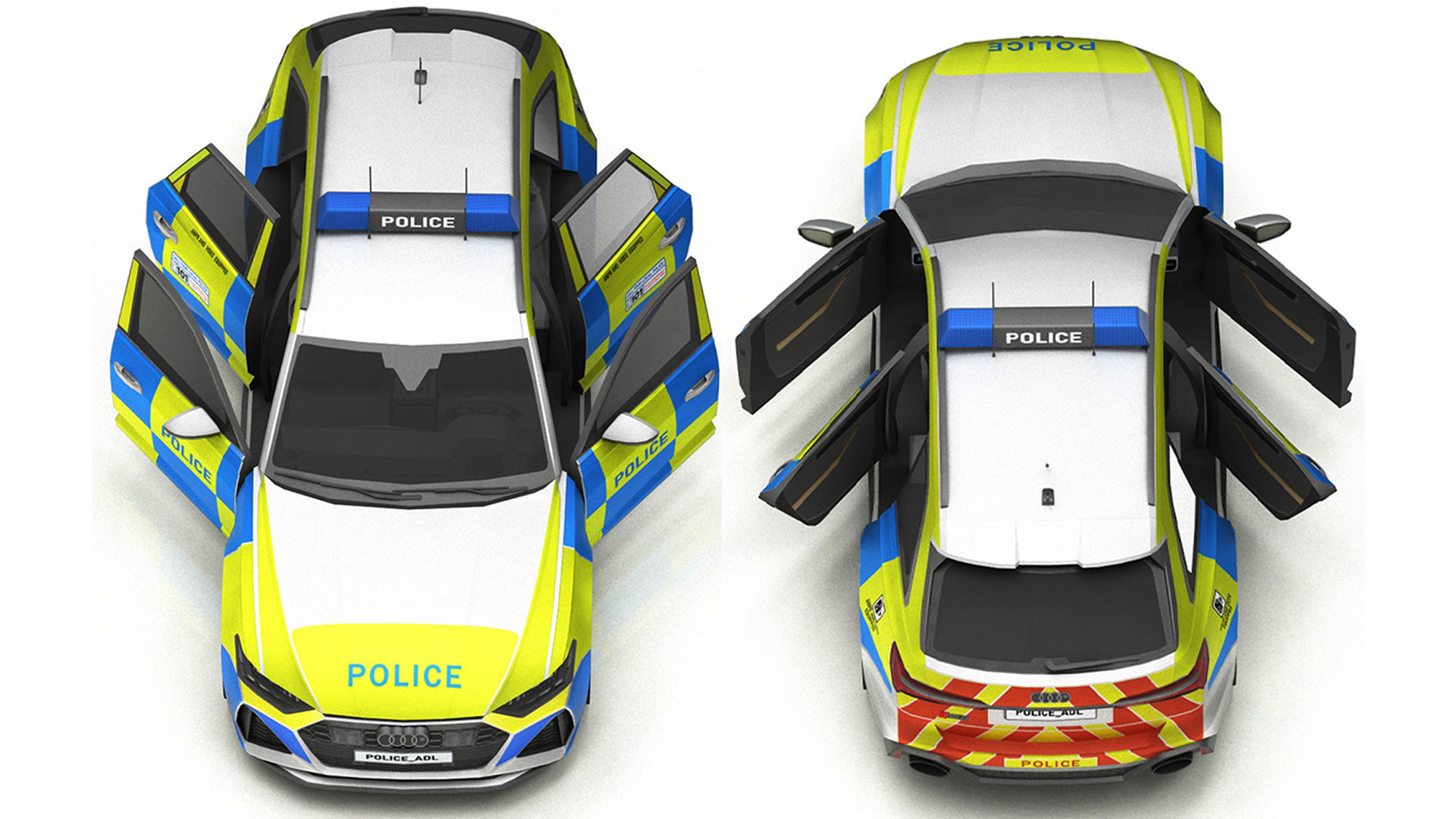 Car Police 6 Low-poly 3D model_4