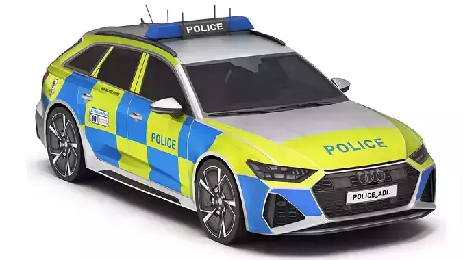 Car Police 6 Low-poly 3D model