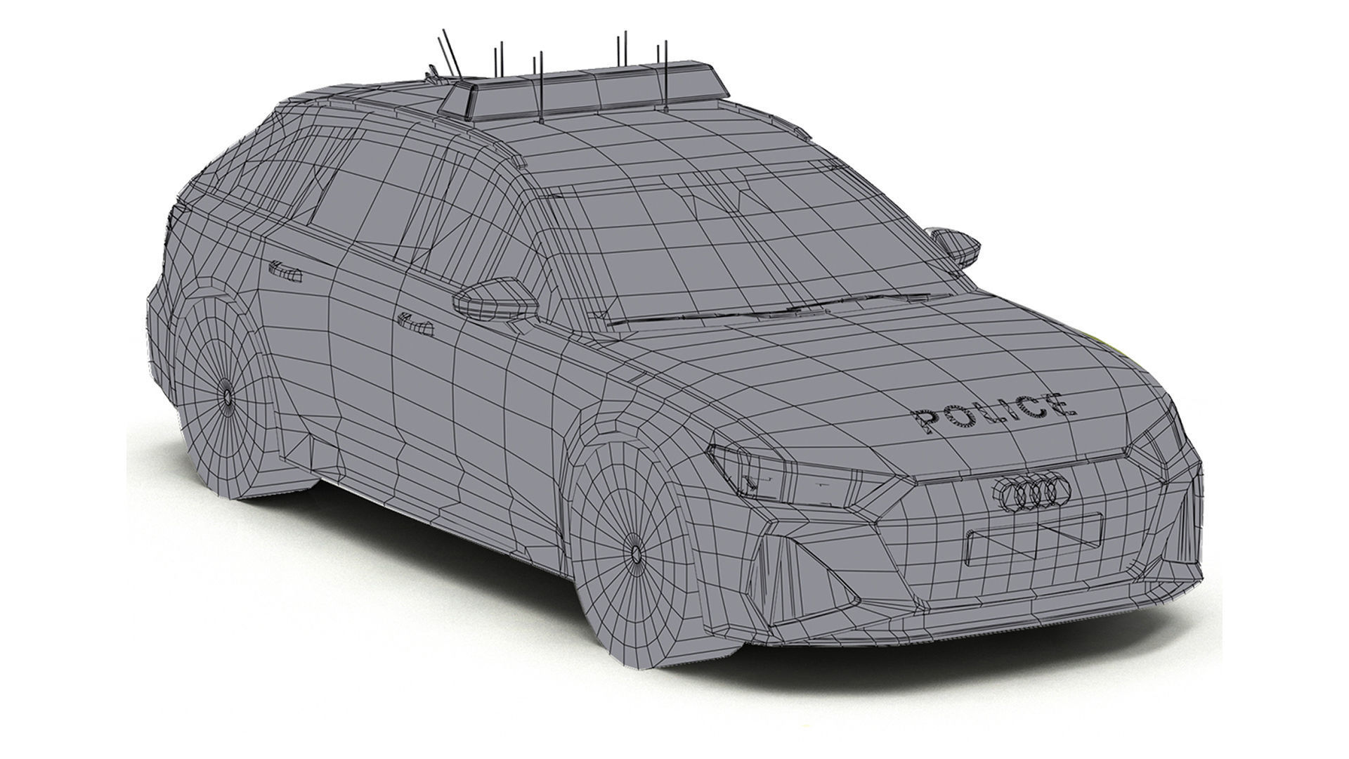 Car Police 6 Low-poly 3D model_5