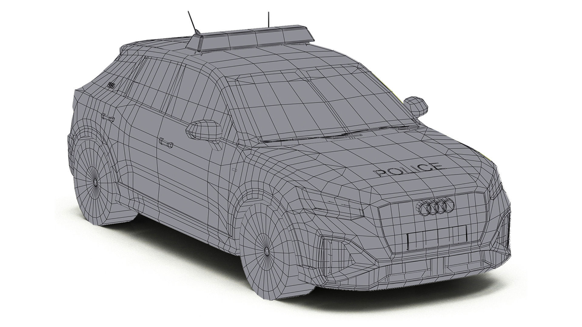 Car Police 7 Low-poly 3D model_5