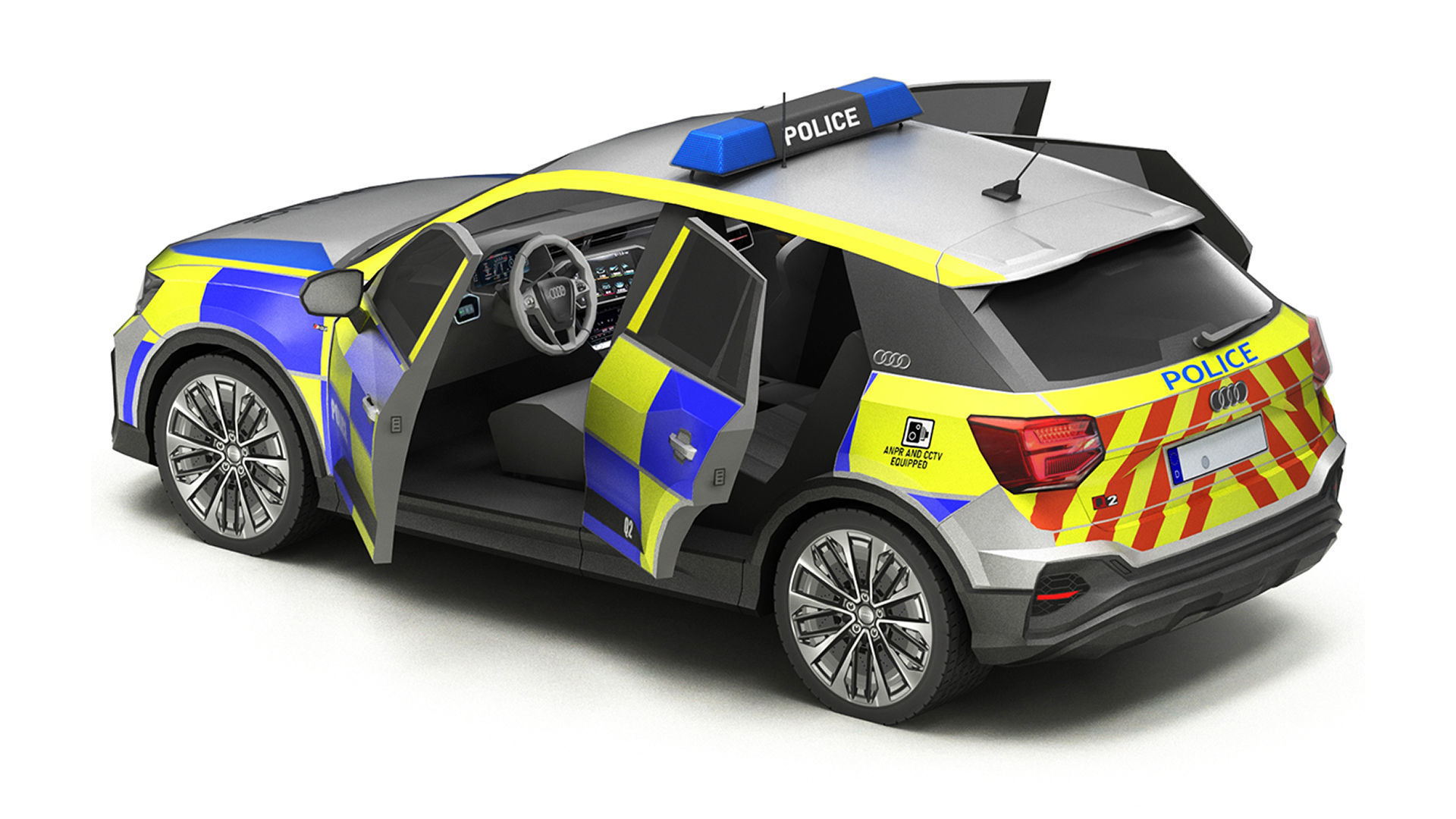Car Police 7 Low-poly 3D model_3