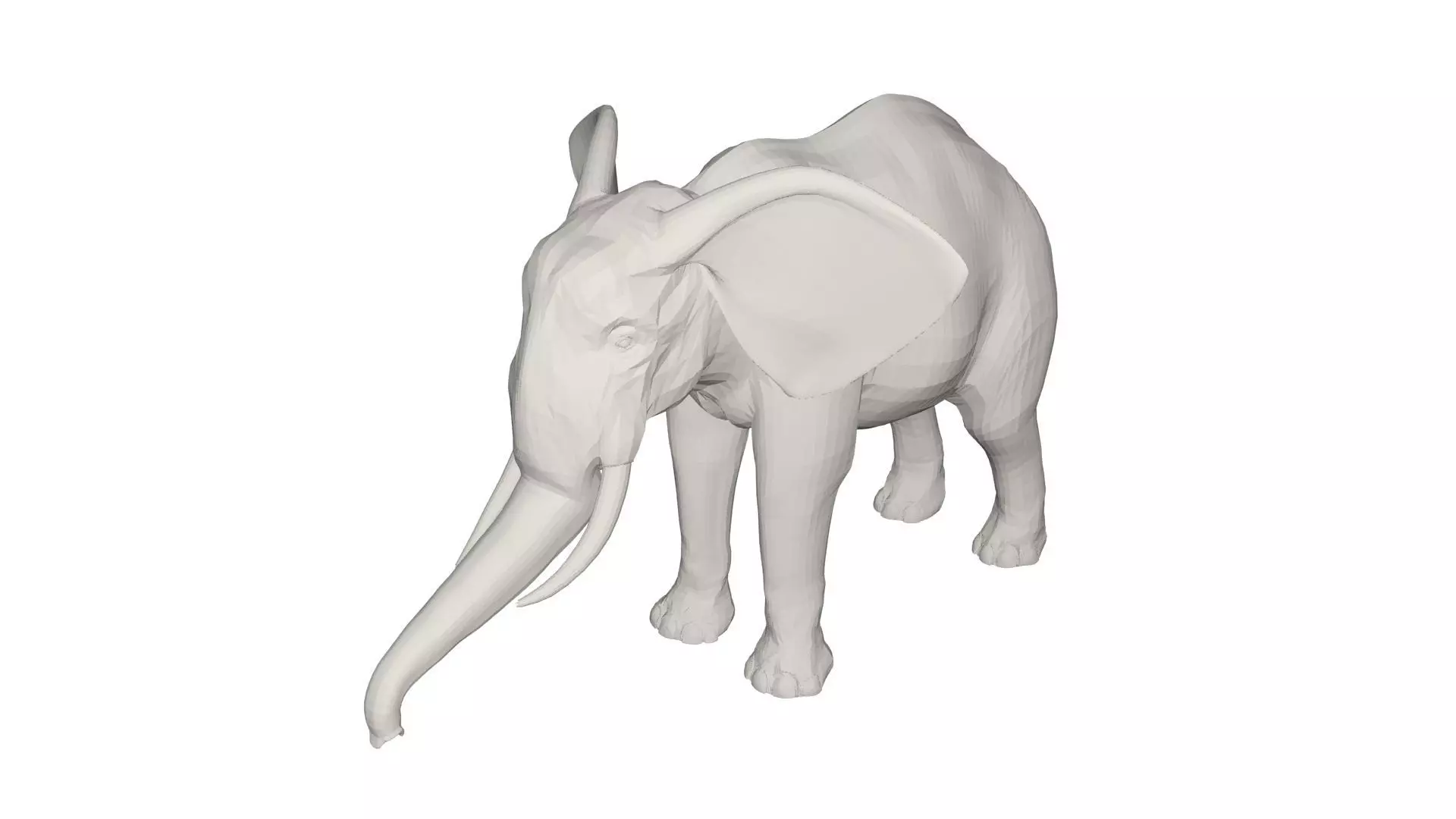Elephant with long tusks 3D model_0