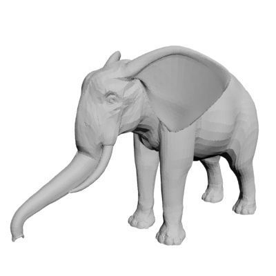 Elephant with long tusks 3D model_8