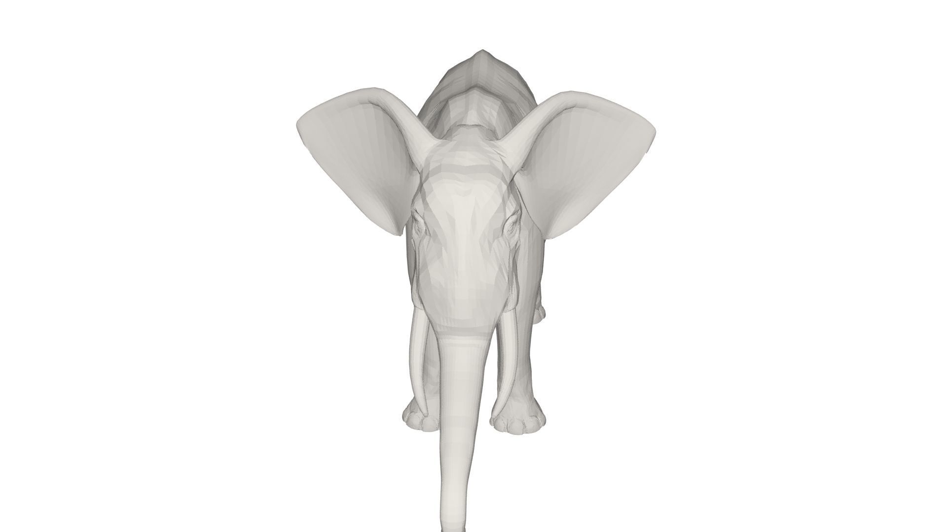 Elephant with long tusks 3D model_1