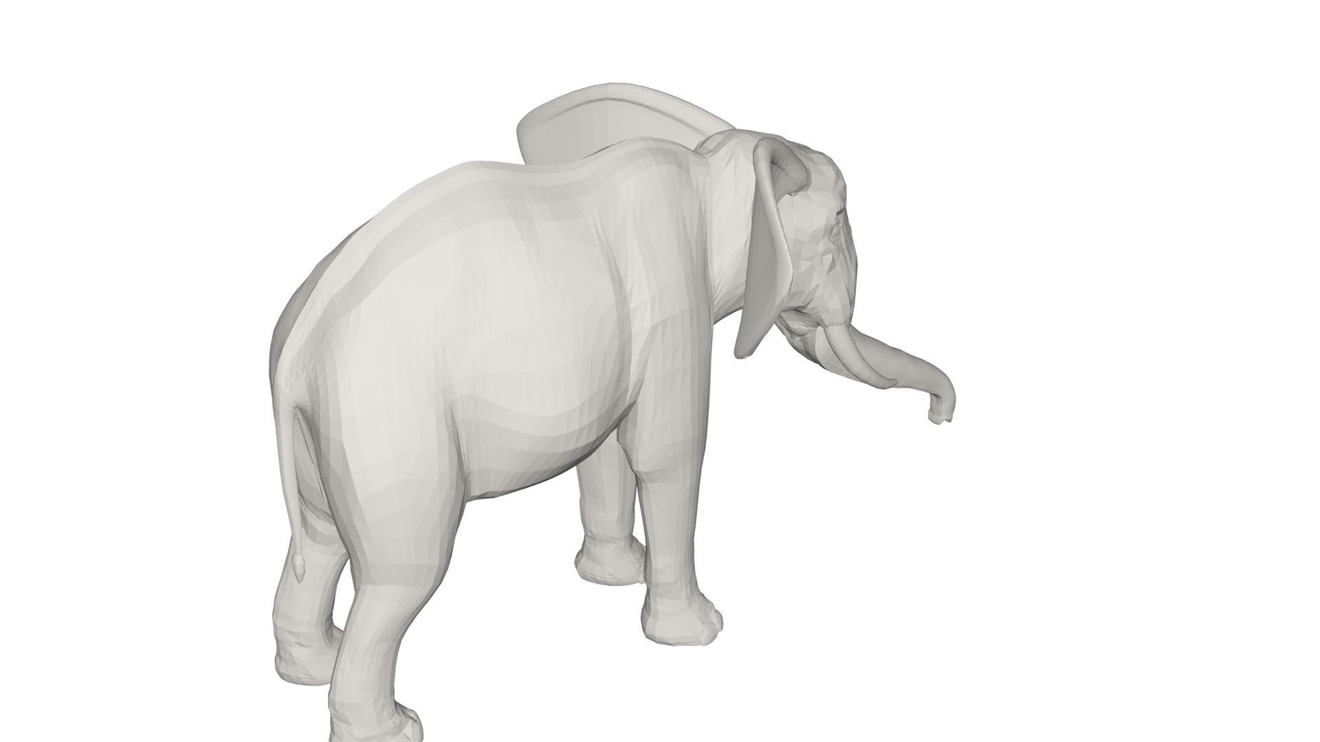 Elephant with long tusks 3D model_4