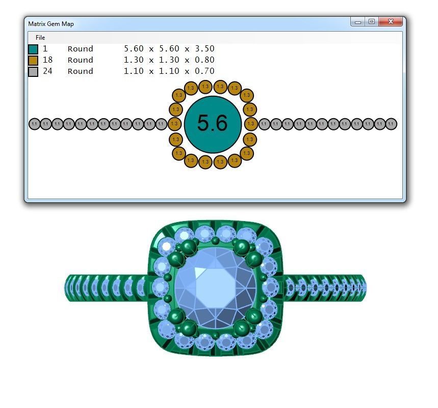 Ring109 halo diamond engagement ring gold 3D print model_6