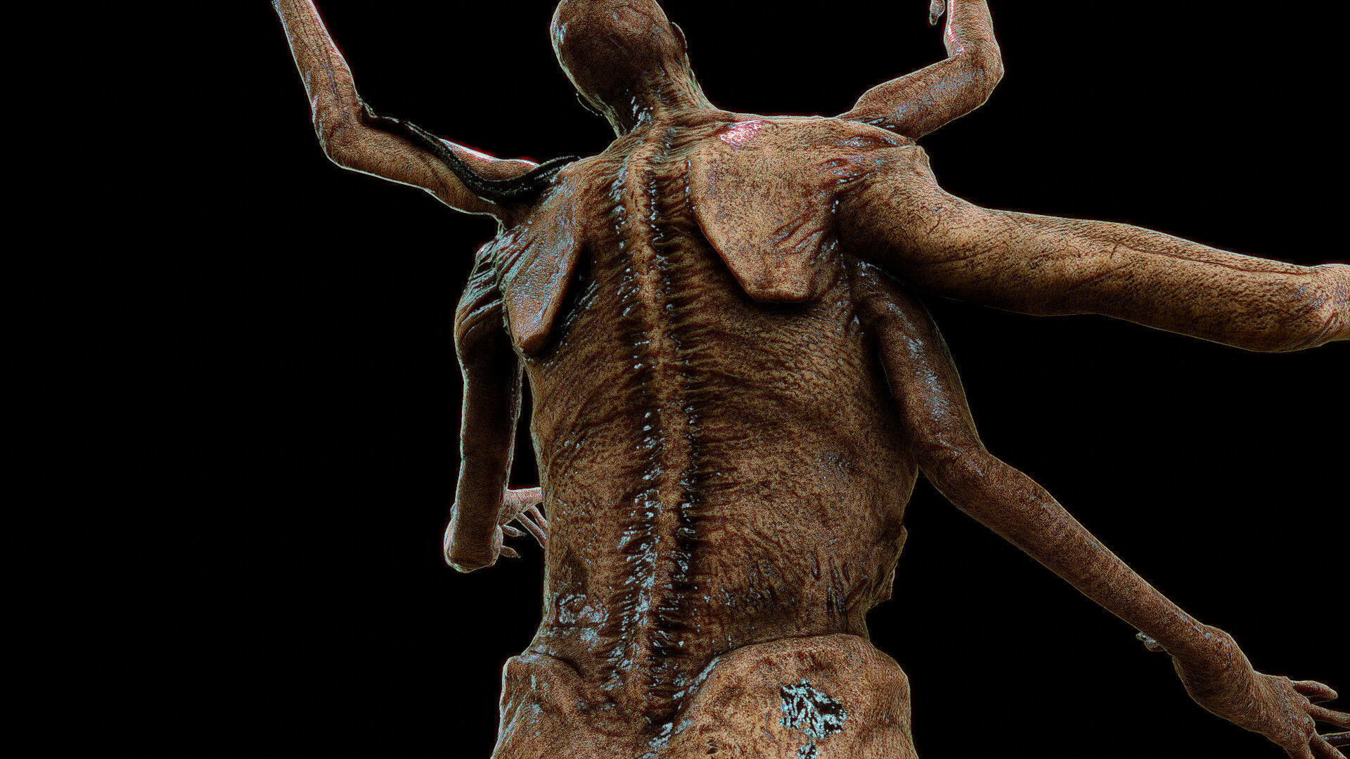 Super Creepy Huge Monster Low-poly 3D model_8