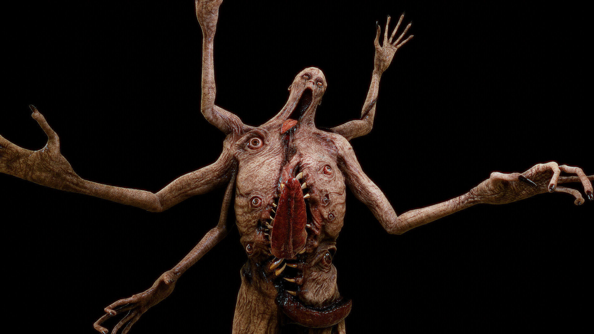 Super Creepy Huge Monster Low-poly 3D model_3