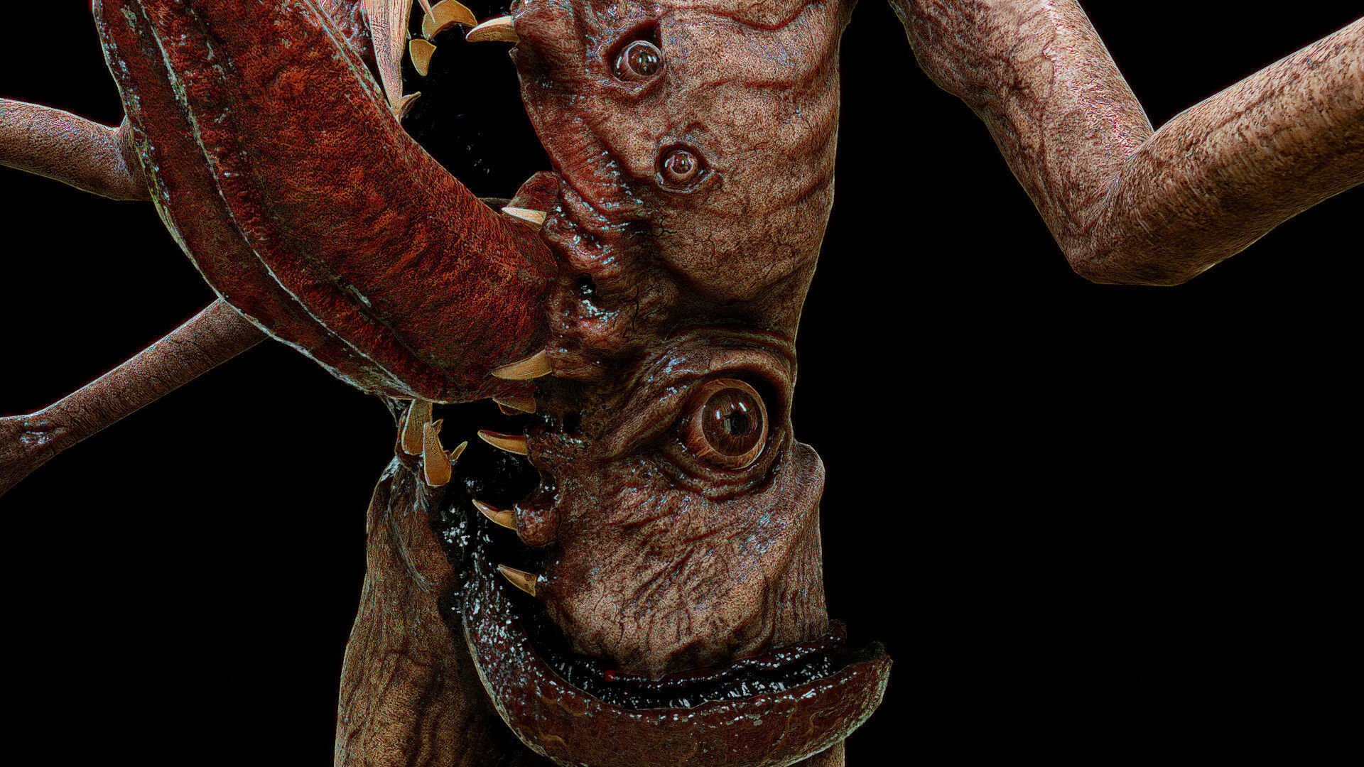 Super Creepy Huge Monster Low-poly 3D model_5