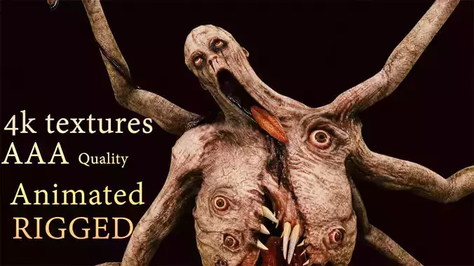 Super Creepy Huge Monster Low-poly 3D model