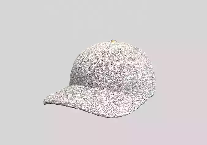 glittery white cap 3D model
