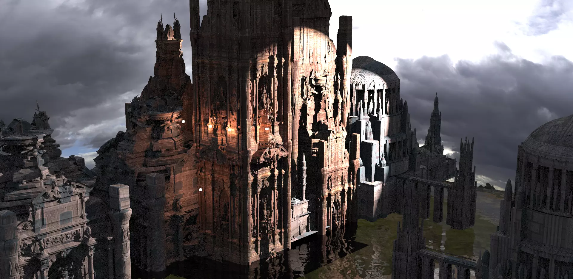 Fantasy Art Deco New York Kit bash extended  3D model_0