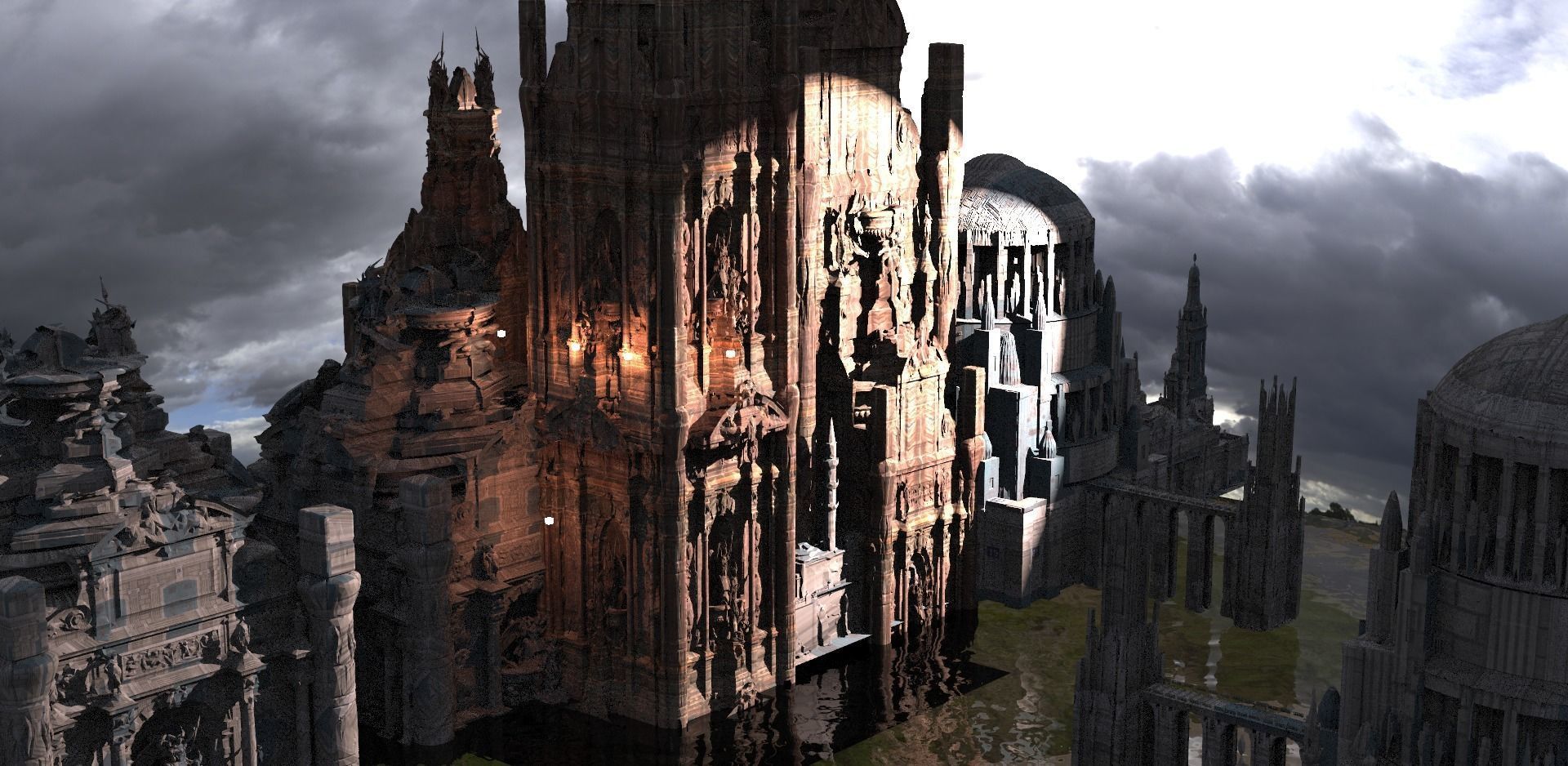 Fantasy Art Deco New York Kit bash extended  3D model_1