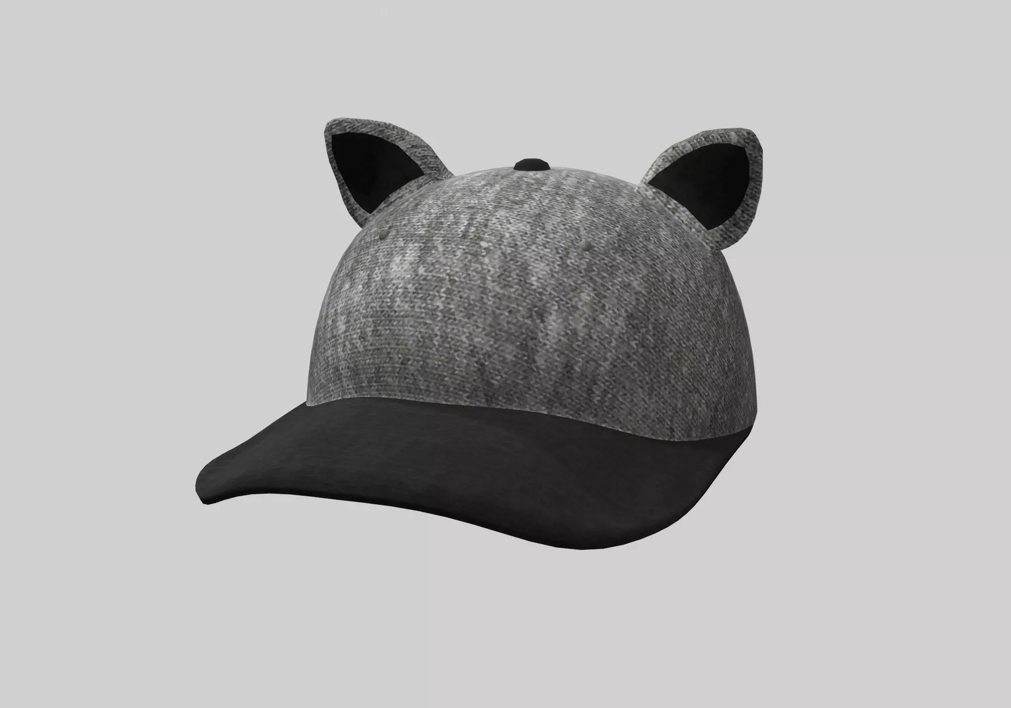 gray cap with cap ears 3D model
