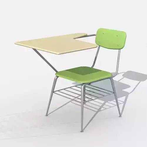Vintage High School Desk 3D model