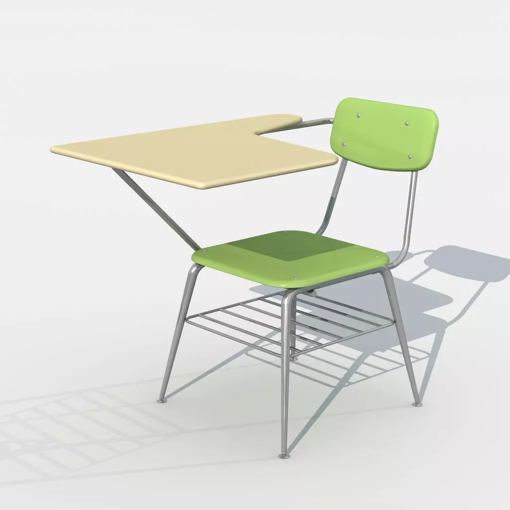 Vintage High School Desk 3D model