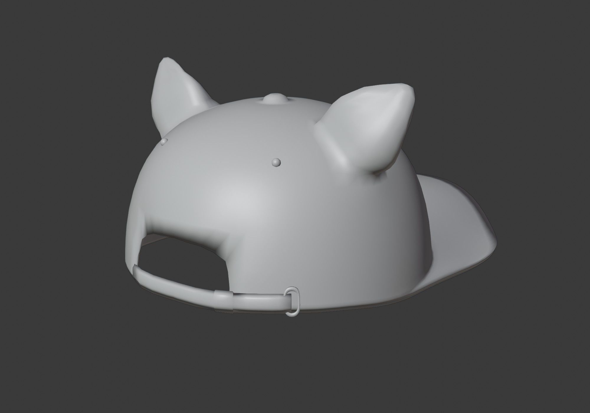 brown cap with ears 3D model_9