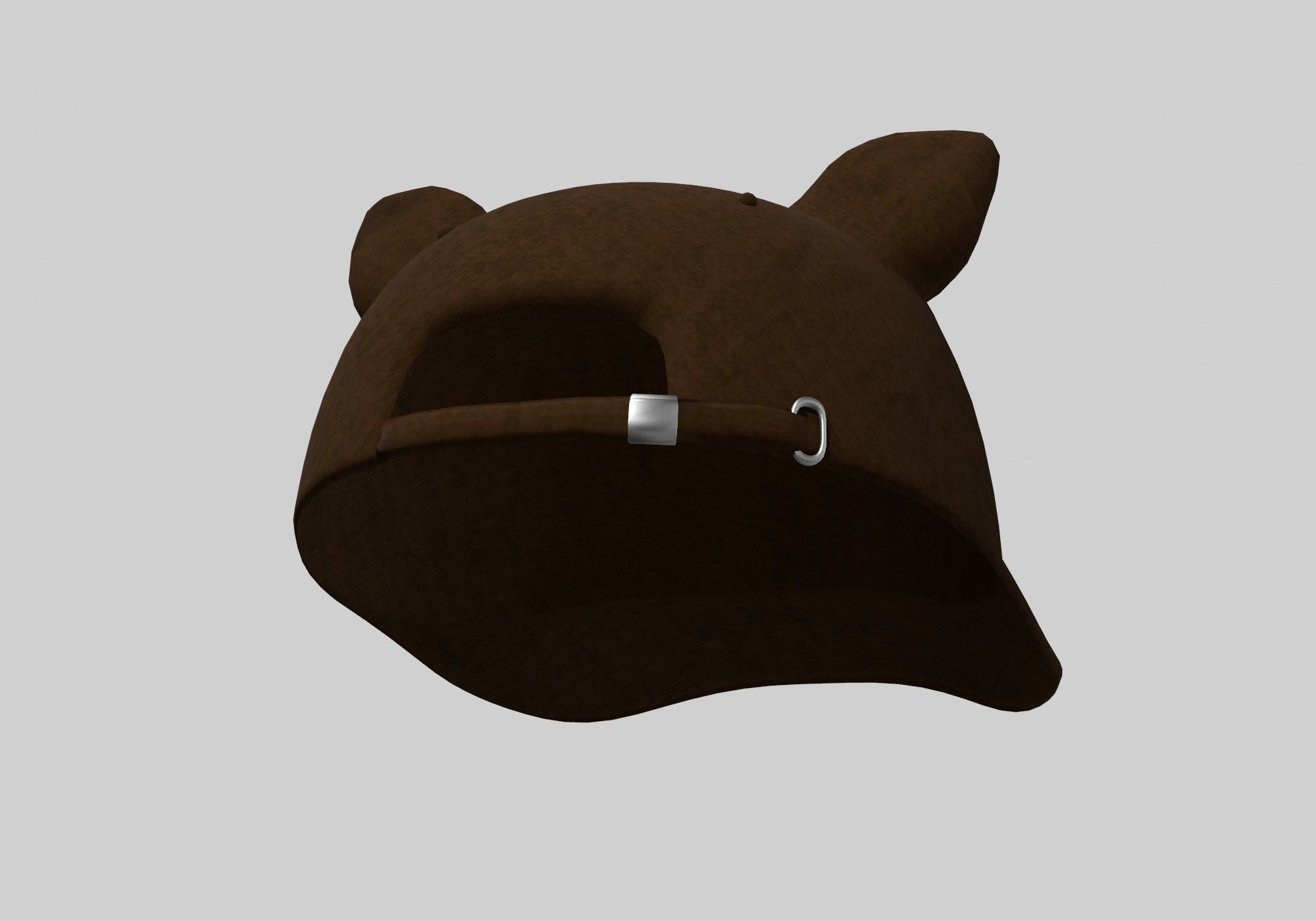 brown cap with ears 3D model_4